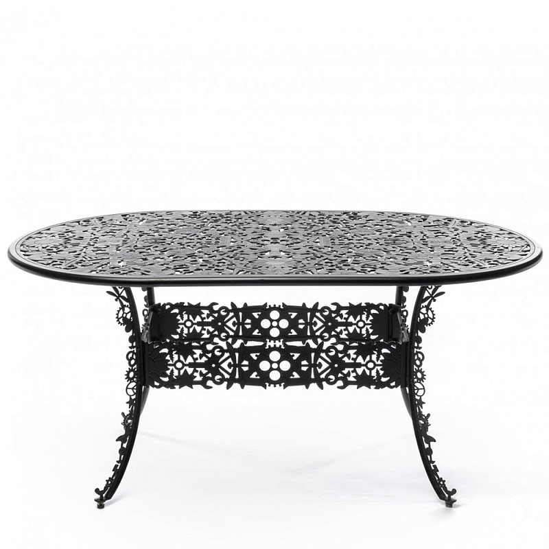 Обеденный стол Industry Collection ALUMINIUM OVAL TABLE – BLACK Черный Обеденный стол Industry Collection ALUMINIUM OVAL TABLE – BLACK Черный в Барнауле | Loft Concept