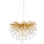 Люстра подвесная с прозрачными стеклянными подвесками в форме капель Диаметр 60 см Droplet Chandelier варинант исполнения - 1 | Loft Concept в Барнауле