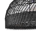 Подвесной светильник с округлым абажуром из черного ротанга Wicker Furniture варинант исполнения - 5 | Loft Concept в Барнауле