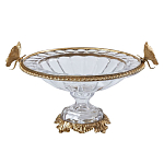 Чаша из прозрачного стекла с бронзовым ободком и фигурками бабочек Eden Garden варинант исполнения - 1 | Loft Concept в Барнауле