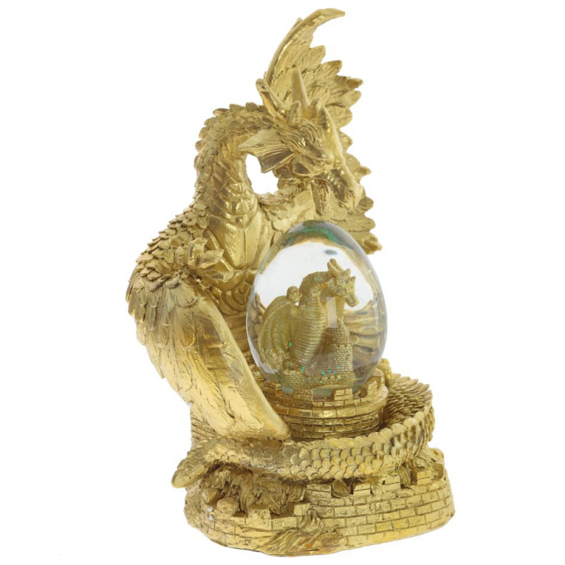 Декоративная статуэтка Дракон Dragon Guarding a Glass Egg Gold Золотой Прозрачное Стекло Декоративная статуэтка Дракон Dragon Guarding a Glass Egg Gold Золотой Прозрачное Стекло в Барнауле | Loft Concept