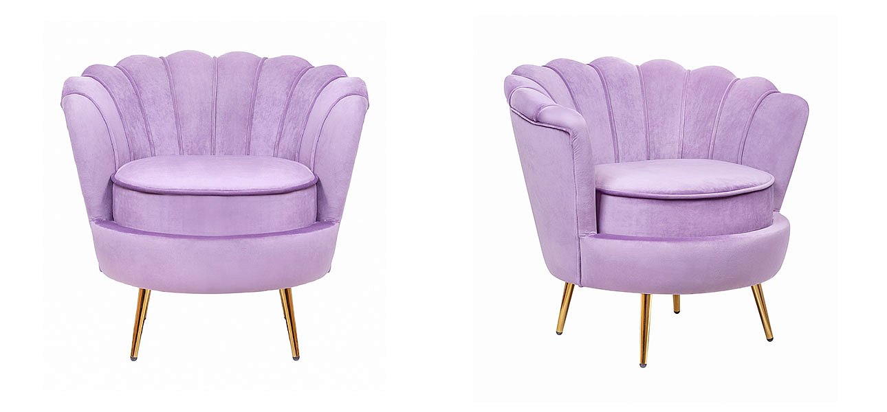 Кресло велюр фиолетовый Purple Flower Кресло велюр фиолетовый Purple Flower - Loft-Concept в Барнауле