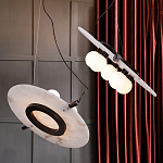Подвесной светильник из мрамора в форме диска Marble Disc Pendant Light варинант исполнения - 3 | Loft Concept в Барнауле