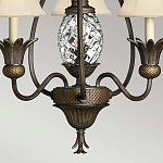 Люстра бронзового цвета с 3-мя кремовыми текстильными абажурами Hinkley варинант исполнения - 4 | Loft Concept в Барнауле