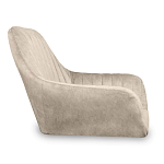 Барный стул со спинкой и подлокотниками на 4-х коричневых деревянных ножках Бежевый Велюр Ava Charm варинант исполнения - 2 | Loft Concept в Барнауле