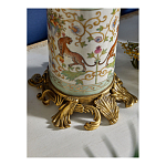 Ваза высокая из фарфора на бронзовом основании Turquoise Blooming Garden варинант исполнения - 5 | Loft Concept в Барнауле