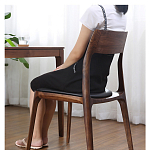 Стул деревянный с мягким сиденьем из черной натуральной кожи Moon Walnut Furniture варинант исполнения - 3 | Loft Concept в Барнауле