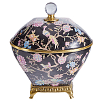 Шкатулка черного цвета с цветочной росписью Eden Garden варинант исполнения - 1 | Loft Concept в Барнауле