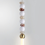 Подвесной светильник вытянутый с бусинами из белого и коричневого цвета PEARLS Suspension варинант исполнения - 4 | Loft Concept в Барнауле