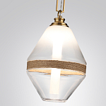 Подвесной светильник с прямоугольными и овальными элементами и акцентом из натурального камня Tectona  варинант исполнения - 5 | Loft Concept в Барнауле