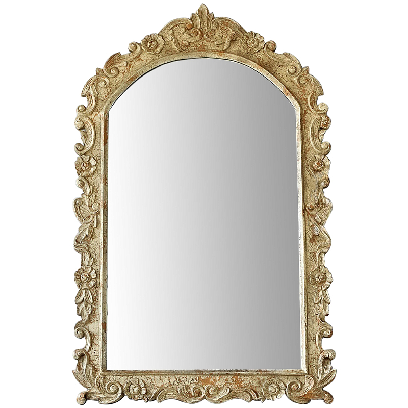 Настенное зеркало Jorge Classic Ornament Mirror Древесина Бежевый Настенное зеркало Jorge Classic Ornament Mirror Древесина Бежевый в Барнауле | Loft Concept