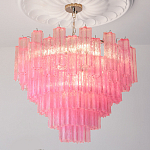 Элитная Люстра Textured Glass Pink Chandelier Ярко Розовое стекло варинант исполнения - 1 | Loft Concept в Барнауле