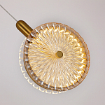 Подвесной светильник с плафоном из рельефного стекла Peony Glass Bronze  варинант исполнения - 3 | Loft Concept в Барнауле