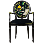 Стул с подлокотниками из натурального бука с изображением птицы и цветов Blooming Birds варинант исполнения - 1 | Loft Concept в Барнауле