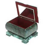 Шкатулка прямоугольная с зеркалом из натурального камня змеевик Stone Casket варинант исполнения - 3 | Loft Concept в Барнауле