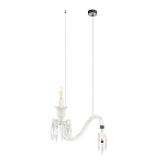 Подвесной светильник стеклянный в виде канделябра Curved Glass Chandelier варинант исполнения - 1 | Loft Concept в Барнауле