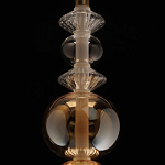 Подвесной светильник с вертикальной композицией из прозрачных и янтарных стеклянных шаров и ромбов Gabriel Scott Luna варинант исполнения - 7 | Loft Concept в Барнауле