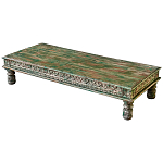 Кофейный стол из массива тропического дерева с резным декором Capellan Green Coffee Table варинант исполнения - 1 | Loft Concept в Барнауле