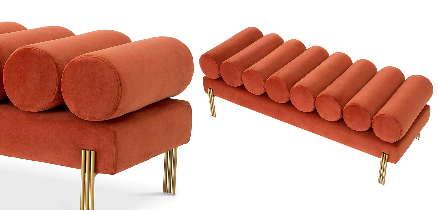 Банкетка Eichholtz Bench Oxley Orange Банкетка Eichholtz Bench Oxley Orange - Loft-Concept в Барнауле