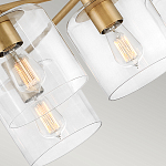 Потолочный светильник цвета латунь с пятью прозрачными цилиндрическими плафонами Hinkley варинант исполнения - 5 | Loft Concept в Барнауле