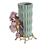 Ваза с птицами и цветами из фарфора с бронзовыми элементами Garden of Eden варинант исполнения - 3 | Loft Concept в Барнауле