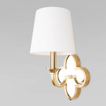 Бра с белым текстильным абажуром и декоративным основанием в виде четырехлистника с зеркальной вставкой Vitorino варинант исполнения - 14 | Loft Concept в Барнауле