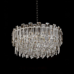 Круглая люстра с хрустальными подвесками на серебряном каркасе Gorgeous Crystal Light варинант исполнения - 6 | Loft Concept в Барнауле
