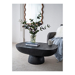 Столик кофейный черного цвета с овальной столешницей и круглым основанием Black Dalmen Table варинант исполнения - 2 | Loft Concept в Барнауле
