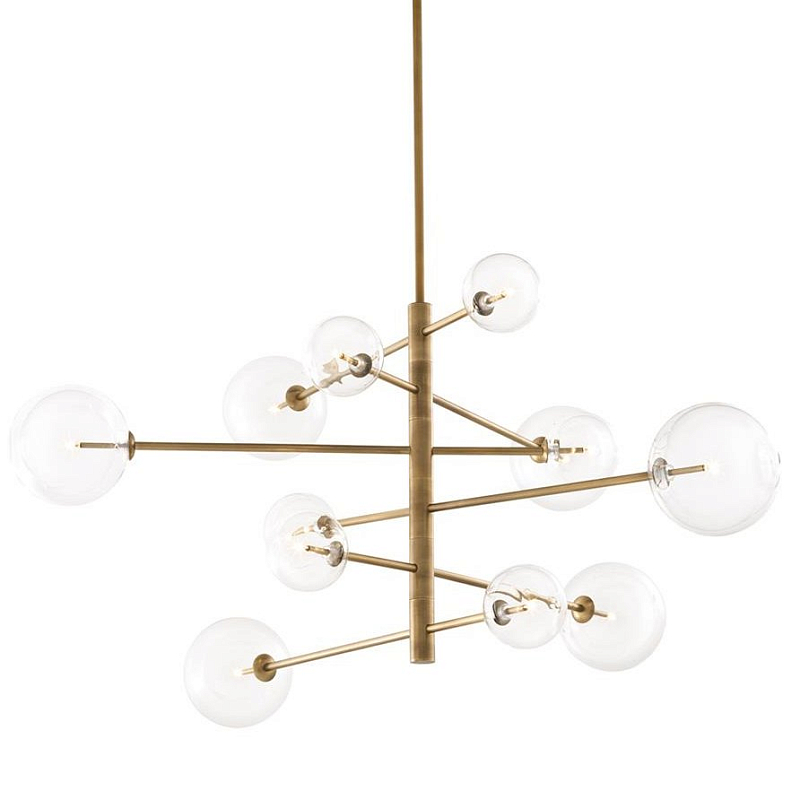Люстра Chandelier Argento L Латунь Античная полированная Прозрачное Стекло Люстра Chandelier Argento L Латунь Античная полированная Прозрачное Стекло в Барнауле | Loft Concept