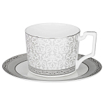 Чайный набор серо-белого цвета из фарфора на 6 персон 12 предметов 250 мл Royal Porcelain Collection варинант исполнения - 1 | Loft Concept в Барнауле