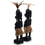 Комплект из 2-х деревянных статуэток Asmat Statuettes Black варинант исполнения - 2 | Loft Concept в Барнауле