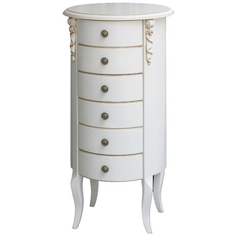 Круглый небольшой комод в стиле прованс с 6-ю ящиками Montmartre Provence Chest of Drawers ivory ( слоновая кость ) Круглый небольшой комод в стиле прованс с 6-ю ящиками Montmartre Provence Chest of Drawers ivory ( слоновая кость ) в Барнауле | Loft Concept