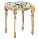 Банкетка одноместная из массива бука с цветочным принтом Beige Chinoiserie Garden Banquette варинант исполнения - 1 | Loft Concept в Барнауле