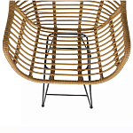 Стул барный с ротанговым плетением Half Bar Chair with Wicker с подлокотниками варинант исполнения - 7 | Loft Concept в Барнауле