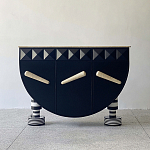 Дизайнерский комод полукруглый черный с 3-мя фактурным ящиками Occasion варинант исполнения - 1 | Loft Concept в Барнауле