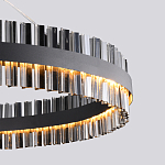 Люстра кольцевая чёрного цвета с вертикальными стеклянными элементами Ring Horizontal варинант исполнения - 1 | Loft Concept в Барнауле