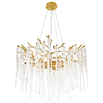 Люстра с хрустальными подвесками Frozen Drops Chandelier Gold 10 варинант исполнения - 2 | Loft Concept в Барнауле