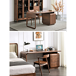 Стол рабочий округлой формы с 3-мя ящиками  Working Moonnut Table варинант исполнения - 2 | Loft Concept в Барнауле