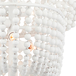 Люстра белая в форме спирали с декором из круглых деревянных бусин White Wooden Beads варинант исполнения - 1 | Loft Concept в Барнауле