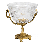 Чаша из рельефного стекла прозрачного цвета на бронзовой подставке Eden Garden варинант исполнения - 1 | Loft Concept в Барнауле