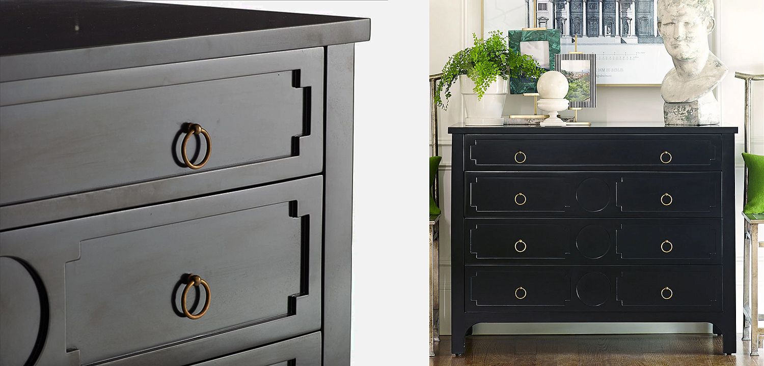 Комод с 4-мя ящиками Lawrence chest of drawers Black Черный Комод с 4-мя ящиками Lawrence chest of drawers Black Черный - Loft-Concept в Барнауле