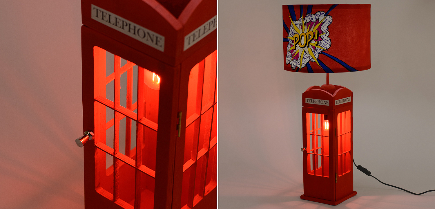 Настольная лампа Red Phone Booth Pop Lamp Настольная лампа Red Phone Booth Pop Lamp - Loft-Concept в Барнауле