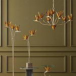 Люстра с плафонами в виде цветов Golden Bird of Paradise варинант исполнения - 5 | Loft Concept в Барнауле