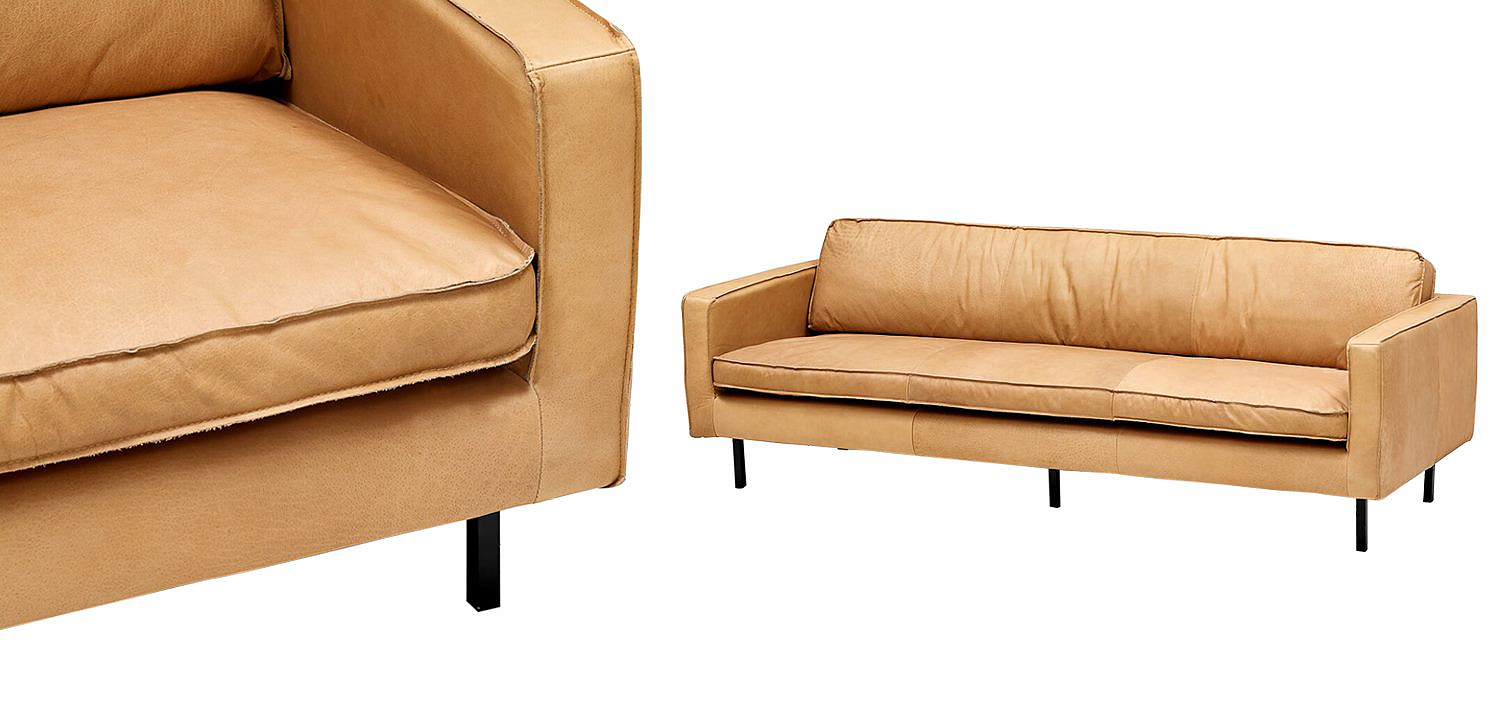 Диван Hubert Beige Leather Sofa Диван Hubert Beige Leather Sofa - Loft-Concept в Барнауле