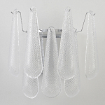 Бра с подвесками из рифленного стекла в форме капель на основании цвета хром Textured Glass варинант исполнения - 6 | Loft Concept в Барнауле