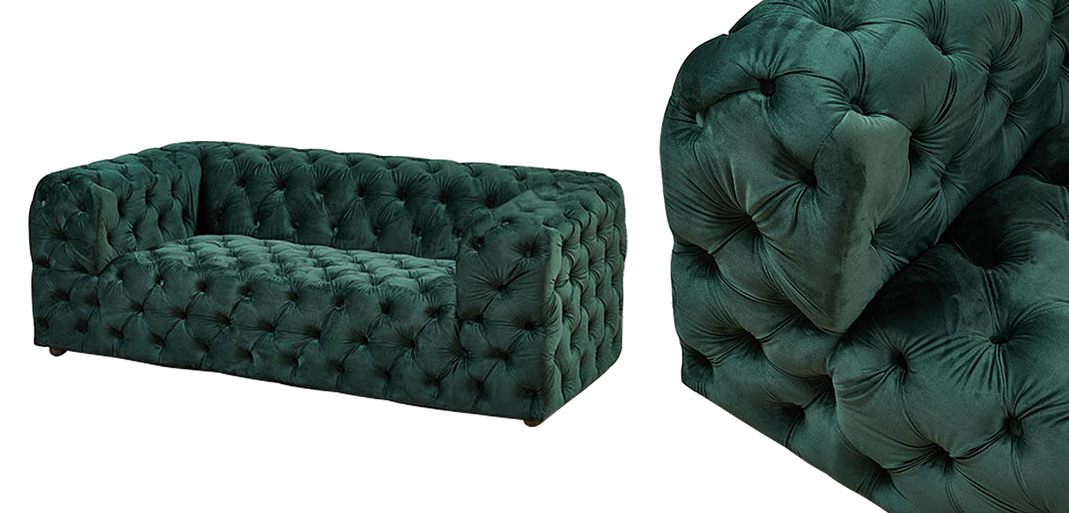 Диван Green Soho Tufted Sofa Зеленый Диван Green Soho Tufted Sofa Зеленый - Loft-Concept в Барнауле