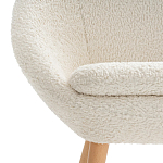 Кресло на деревянных ножках с обивкой из ткани букле Aldo Boucle Armchair варинант исполнения - 5 | Loft Concept в Барнауле