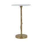 Столик с золотистым основанием в виде цветка и круглой мраморной столешницей Golden Snowdrop варинант исполнения - 3 | Loft Concept в Барнауле