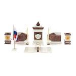 Настольный письменный набор из мрамора и лемезита с гербом и флагом России Marble Accessory варинант исполнения - 1 | Loft Concept в Барнауле