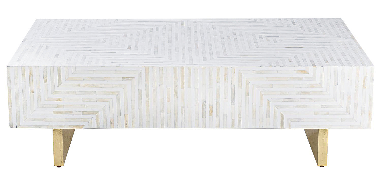 Журнальный стол Cream Indian Bone Inlay coffee table Журнальный стол Cream Indian Bone Inlay coffee table - Loft-Concept в Барнауле